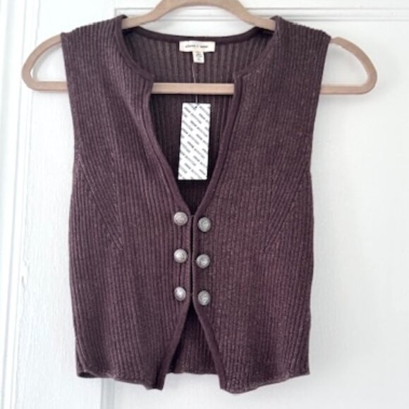 Urban Outfitters Silence and Noise Ribbed Knit Vest Preppy Career Academia - Picture 3 of 8